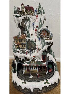 Carole Towne Collection Cobble Hill Holiday Village LED Plays Music Moving Train